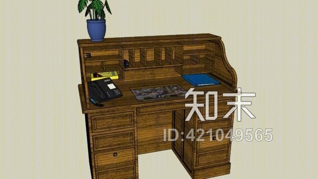 罗尔托普书桌SU模型下载【ID:421049565】