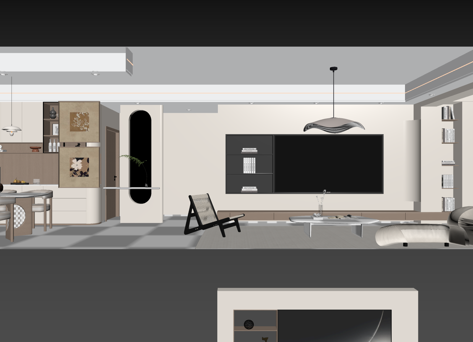 现代客餐厅3D模型下载【ID:1214801179】