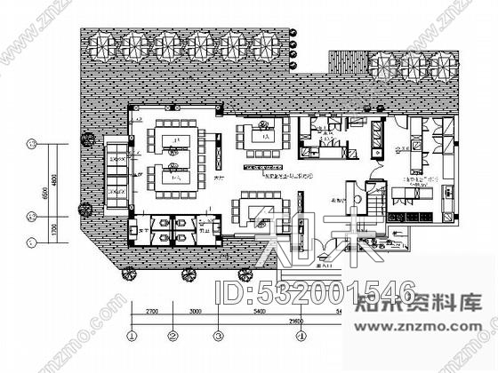 施工图南京时尚铁板烧餐厅装修施工图含效果cad施工图下载【ID:532001546】