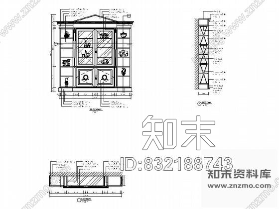 图块/节点现代简欧橱柜立面详图施工图下载【ID:832188743】