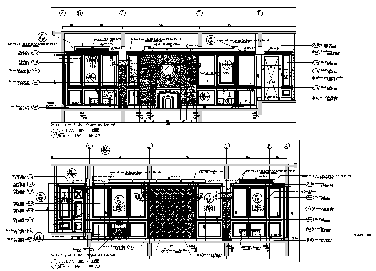 瑞城御园售楼处及会所设计施工图（附效果图+材料表）cad施工图下载【ID:161717141】
