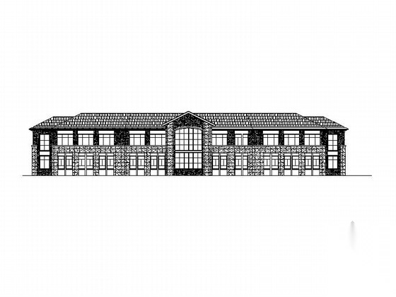 中式风格老年人活动中心建筑施工图cad施工图下载【ID:160733145】