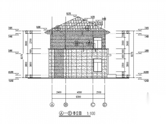 中式风格老年人活动中心建筑施工图cad施工图下载【ID:160733145】