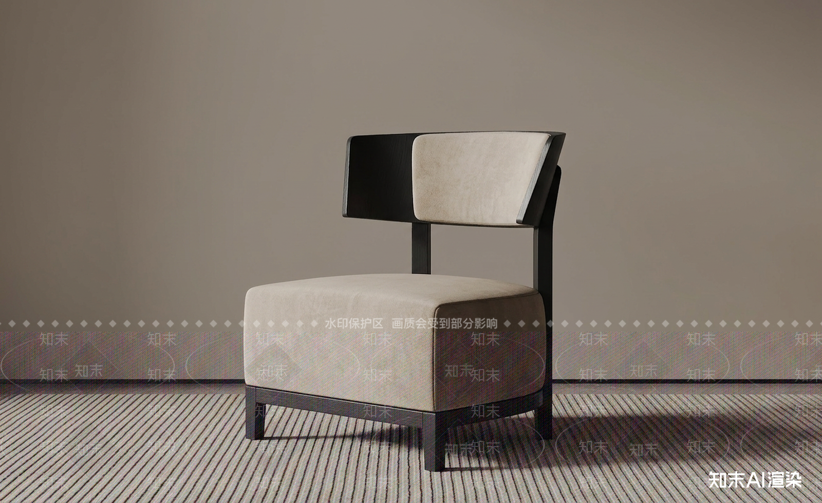 棕色单人沙发休闲椅3D模型下载【ID:1227435519】