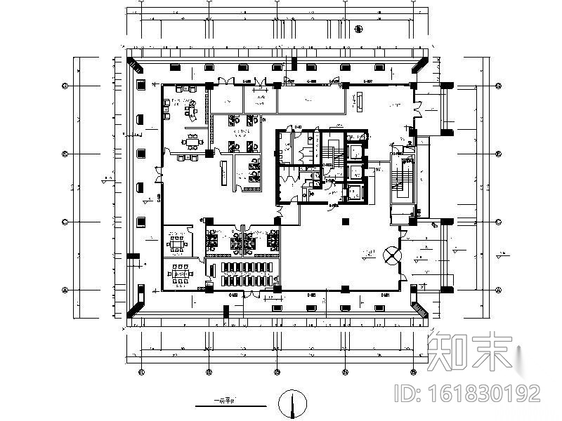 某办公楼设计装修图cad施工图下载【ID:161830192】