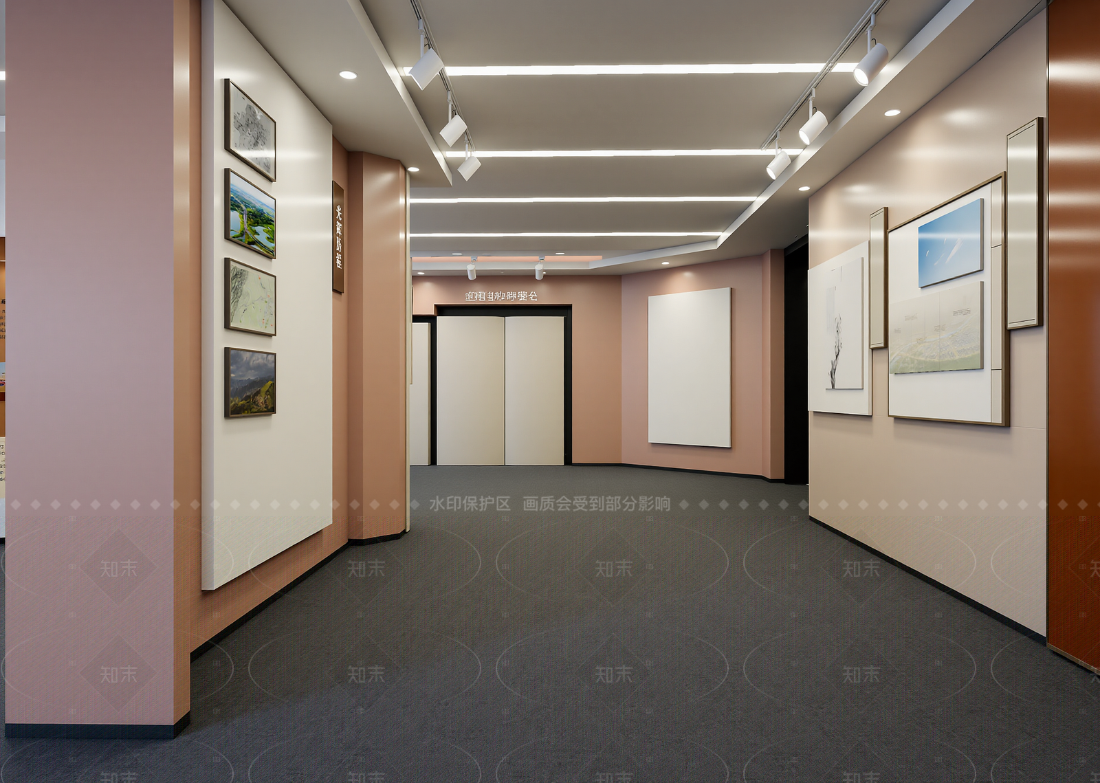 现代艺术展厅3D模型下载【ID:1214972122】