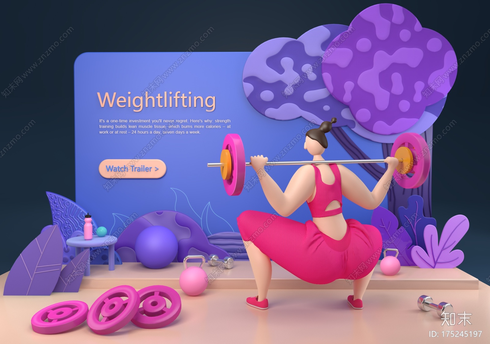 减肥推广海报CG模型下载【ID:175245197】