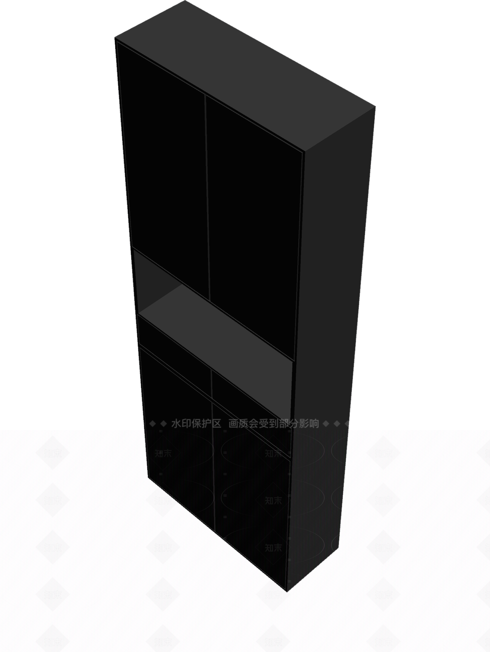 黑色简约柜体3D模型下载【ID:1206200405】