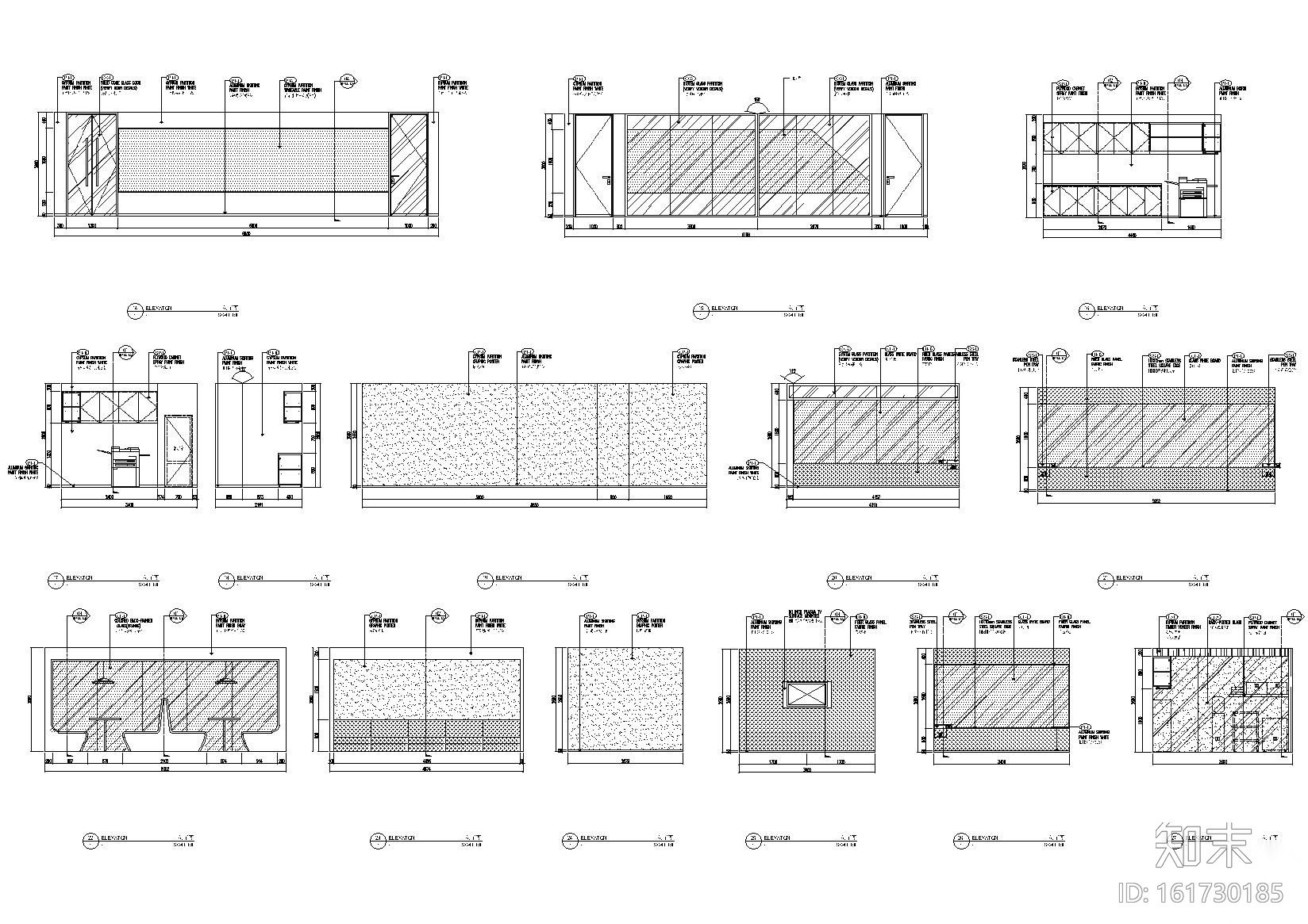 [成都]2000㎡二层现代办公空间施工图+实景cad施工图下载【ID:161730185】