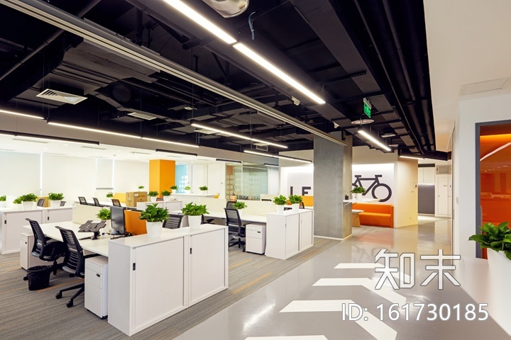 [成都]2000㎡二层现代办公空间施工图+实景cad施工图下载【ID:161730185】