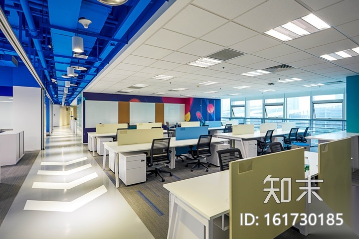 [成都]2000㎡二层现代办公空间施工图+实景cad施工图下载【ID:161730185】