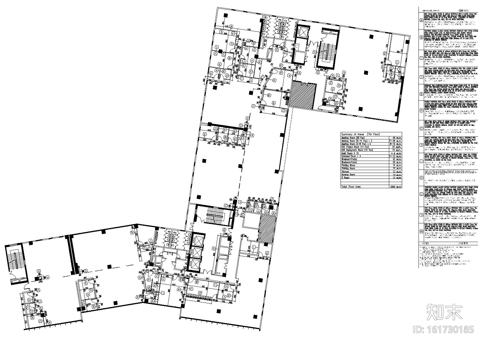 [成都]2000㎡二层现代办公空间施工图+实景cad施工图下载【ID:161730185】