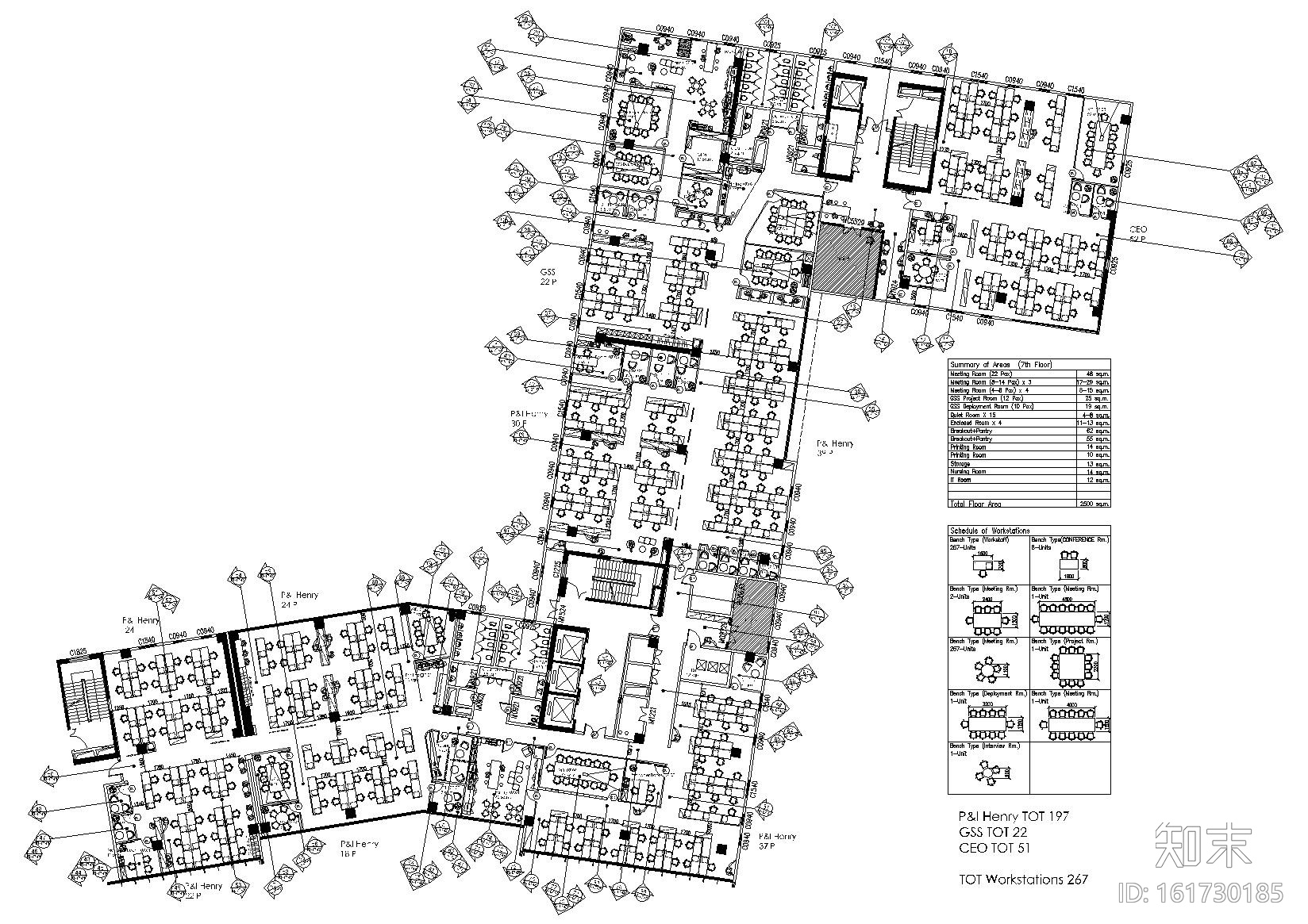 [成都]2000㎡二层现代办公空间施工图+实景cad施工图下载【ID:161730185】