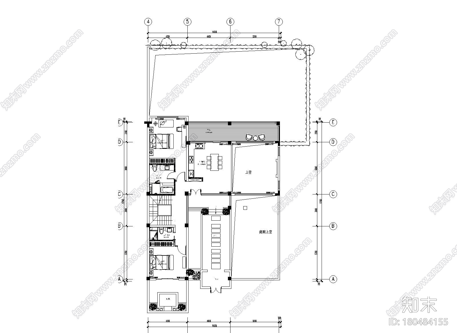 [上海]葛亚曦-上海绿地启东项目180A户型四居室样板房...cad施工图下载【ID:180484155】