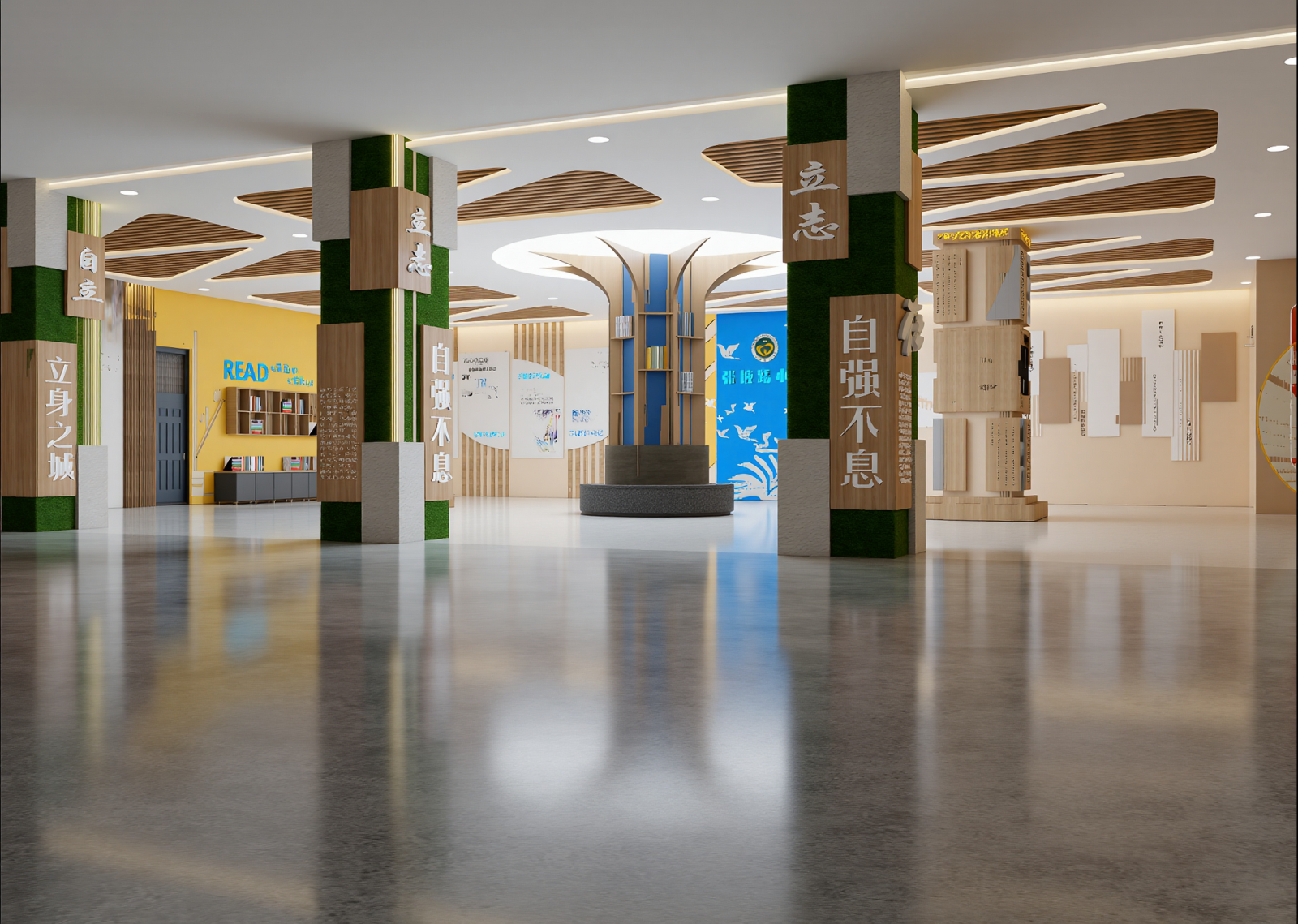 现代学校展厅3D模型下载【ID:1214756667】