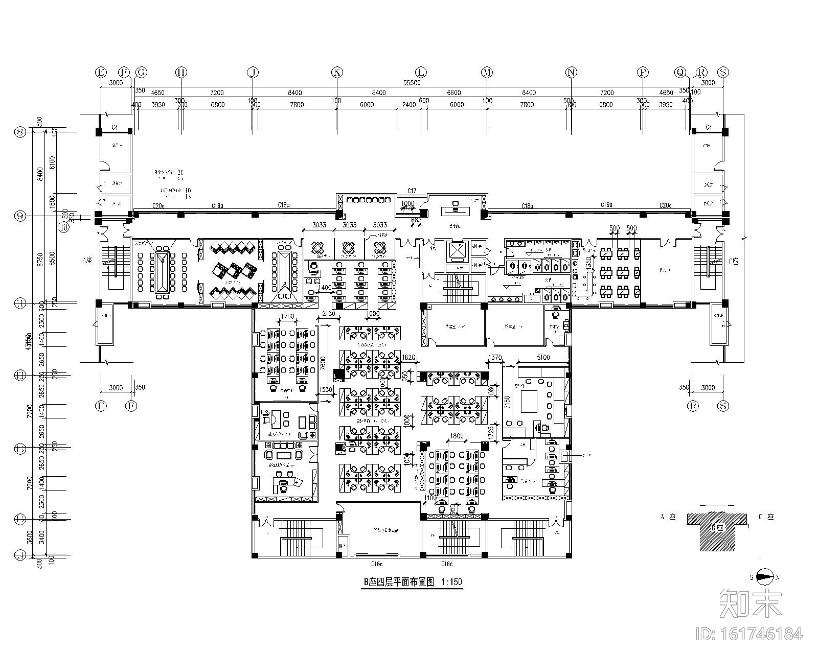 深圳顺章电器有限公司办公空间装修施工图+效果图cad施工图下载【ID:161746184】