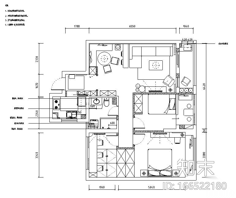 铭筑设计-浙江杭州雅居施工图+效果图施工图下载【ID:166522180】