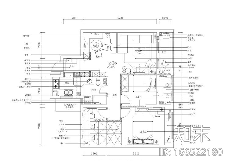 铭筑设计-浙江杭州雅居施工图+效果图施工图下载【ID:166522180】