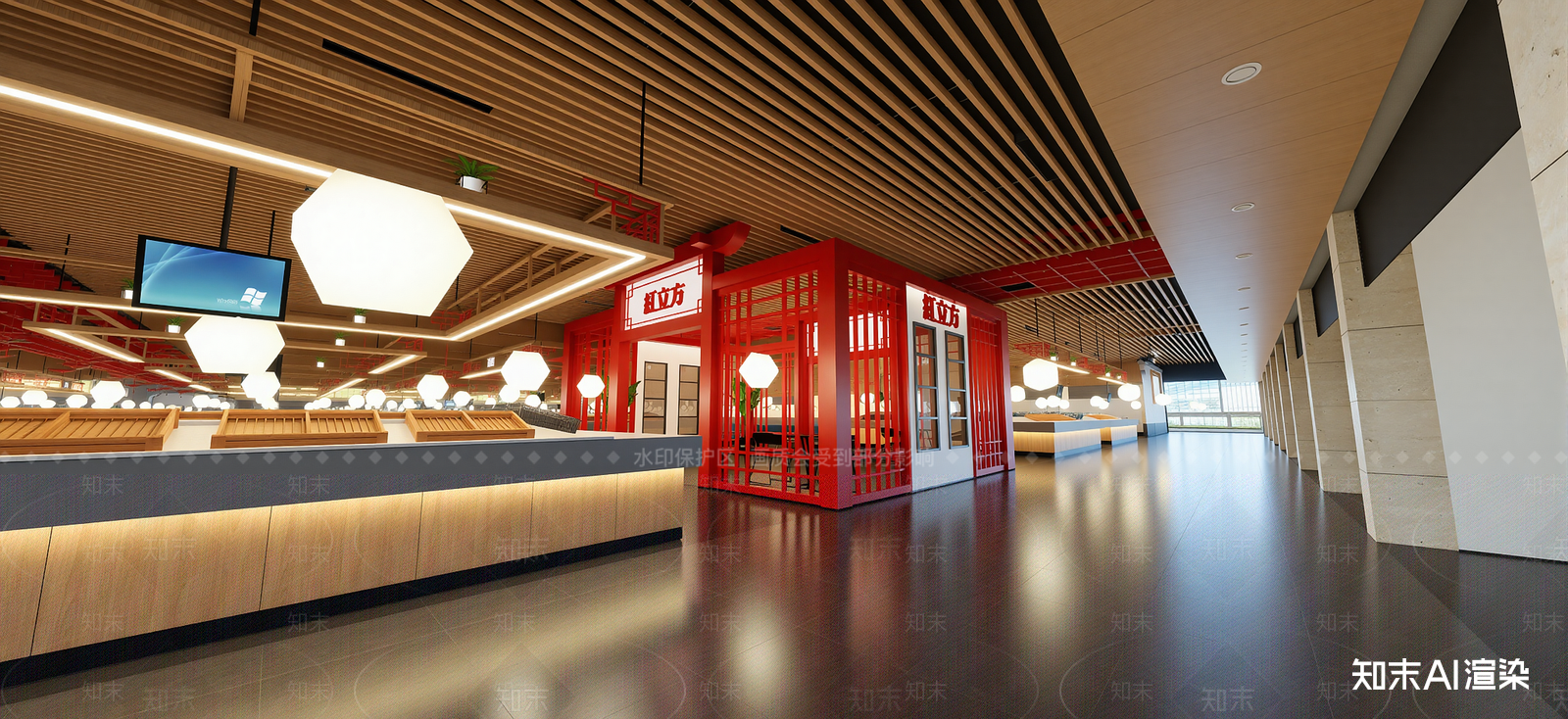 中式美食城SU模型下载【ID:1222337675】