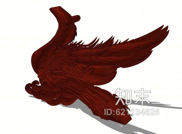 凤凰涅槃雕塑SU模型下载【ID:621134626】