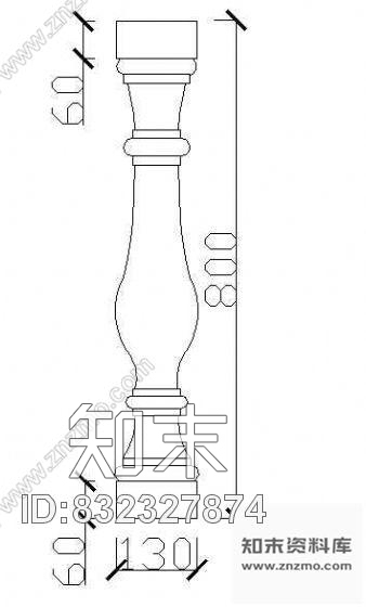 图块/节点西式栏杆柱cad施工图下载【ID:832327874】