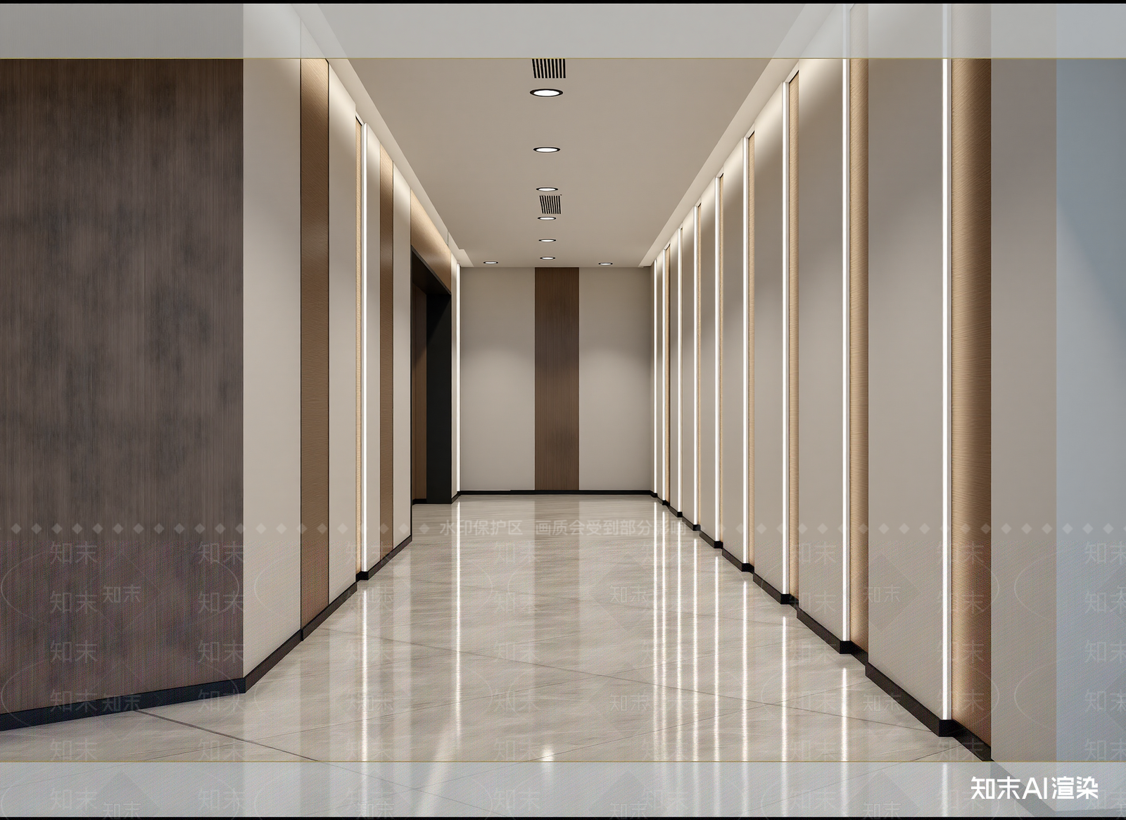 现代酒店走廊3D模型下载【ID:1215177735】