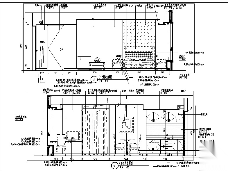 [上海]礼顿国际公寓C1F1G1型样板间施工图cad施工图下载【ID:160495163】