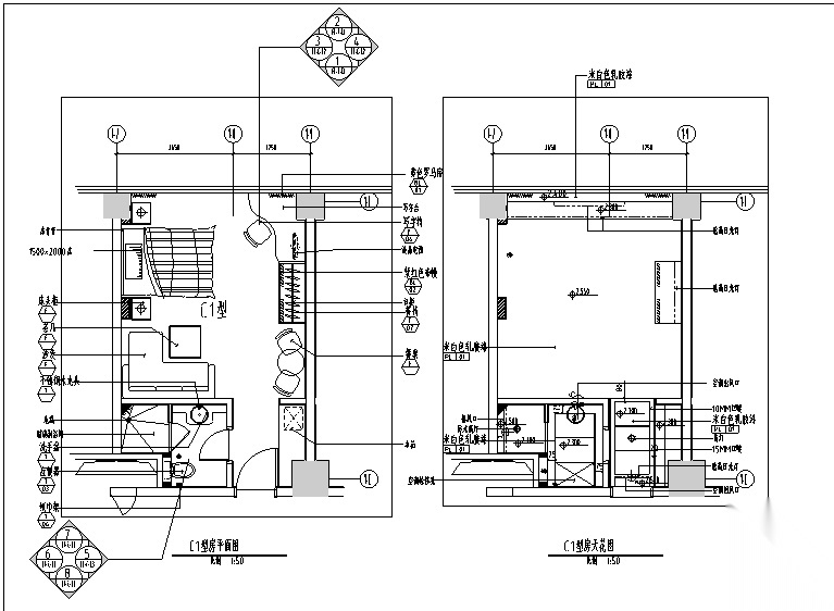 [上海]礼顿国际公寓C1F1G1型样板间施工图cad施工图下载【ID:160495163】