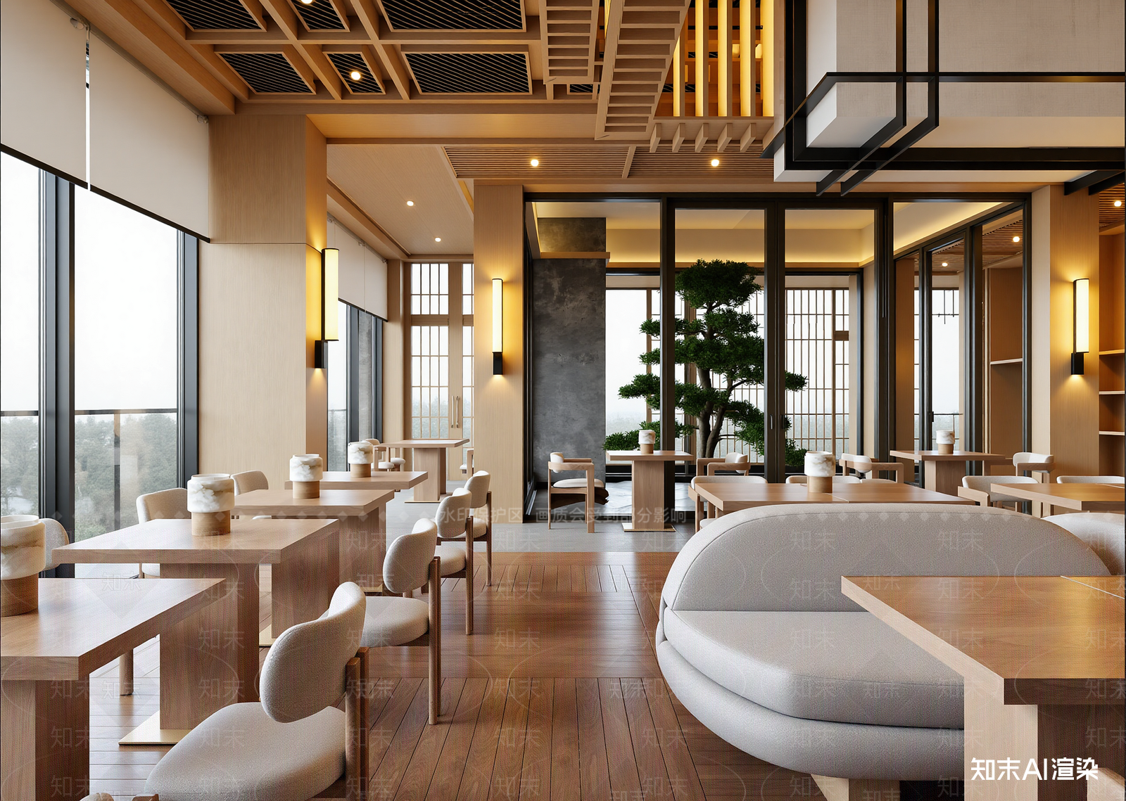 日式咖啡厅3D模型下载【ID:1214443038】