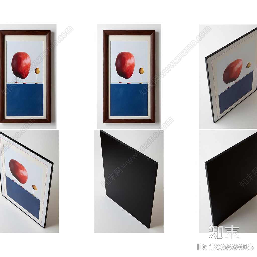 抽象雕塑装饰画3D模型下载【ID:1206888065】