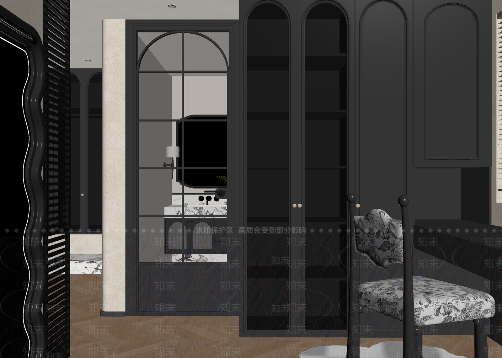法式衣帽间3D模型下载【ID:1215137676】