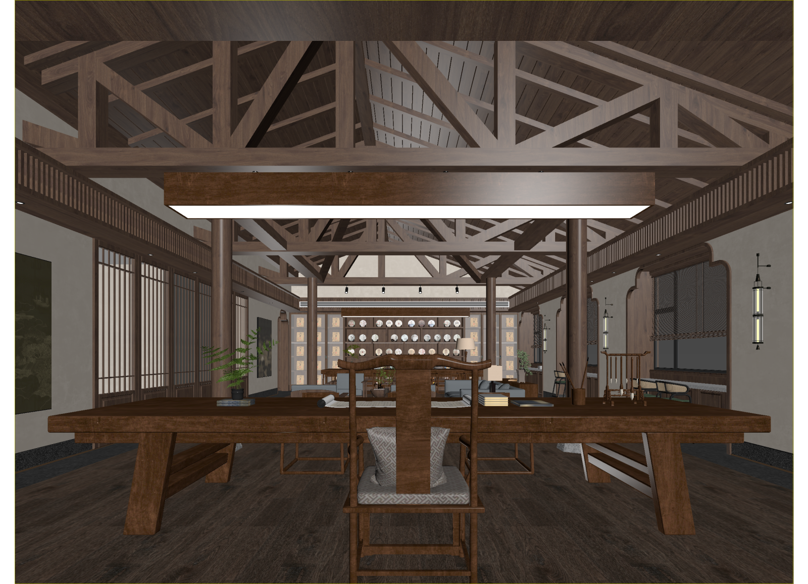 新中式茶馆3D模型下载【ID:1214428961】