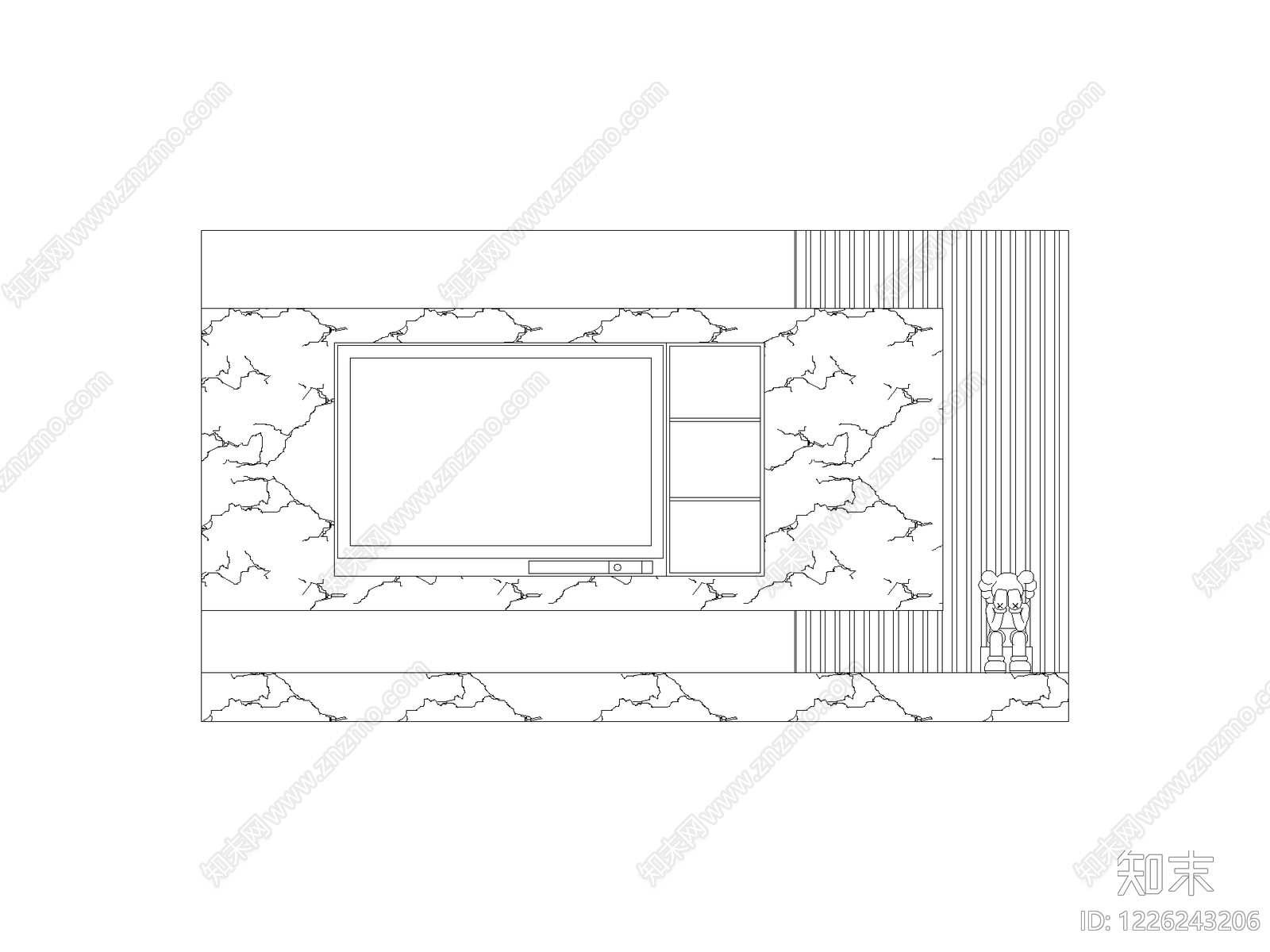 现代背景墙CAD图纸