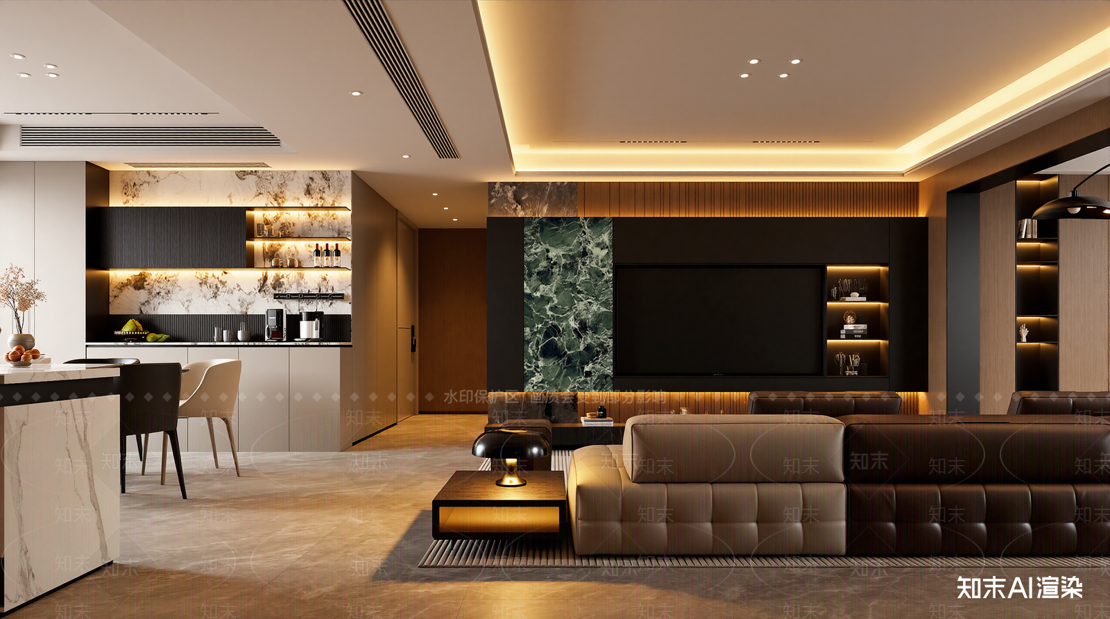 轻奢客餐厅3D模型下载【ID:1221694269】