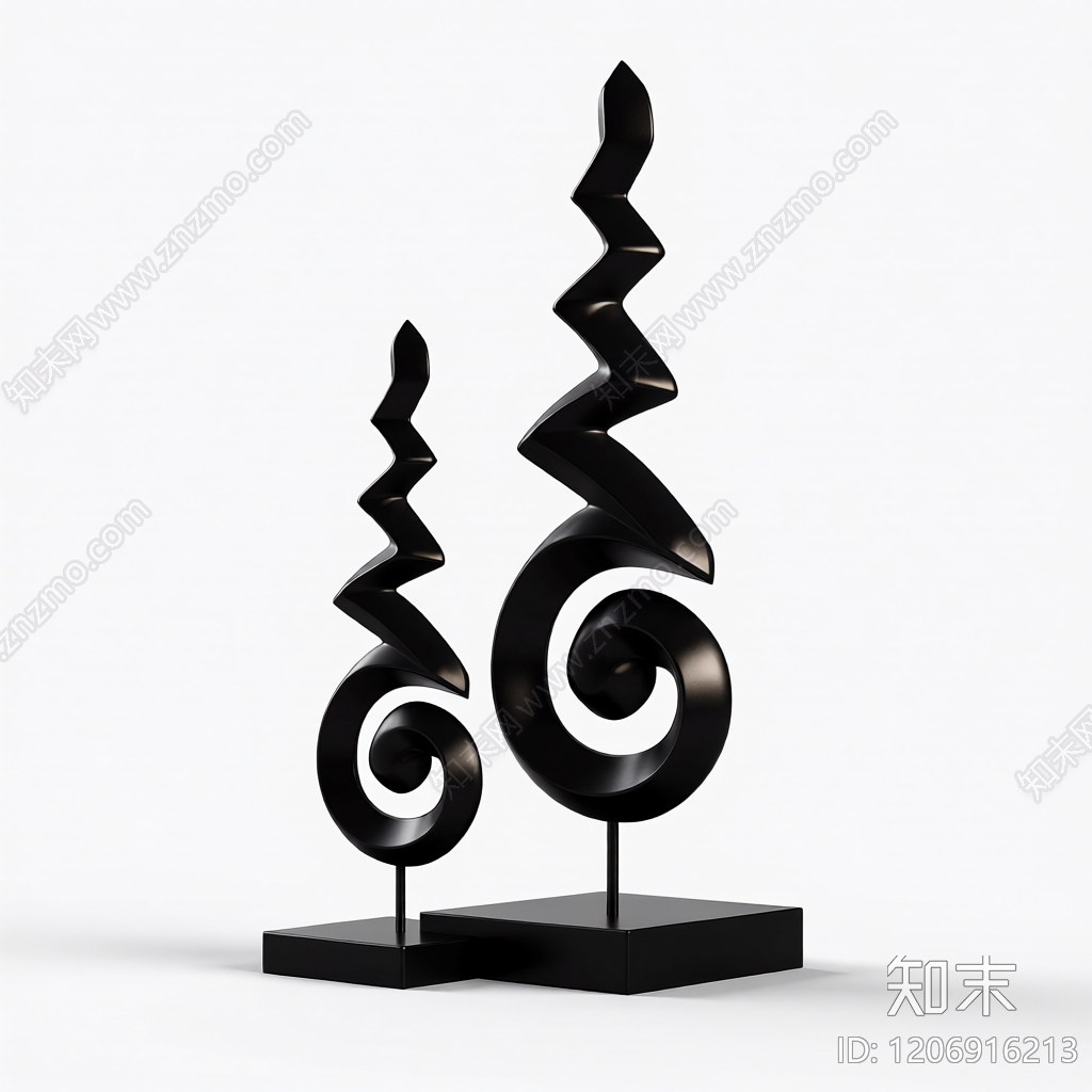 螺旋雕塑装饰品3D模型下载【ID:1206916213】