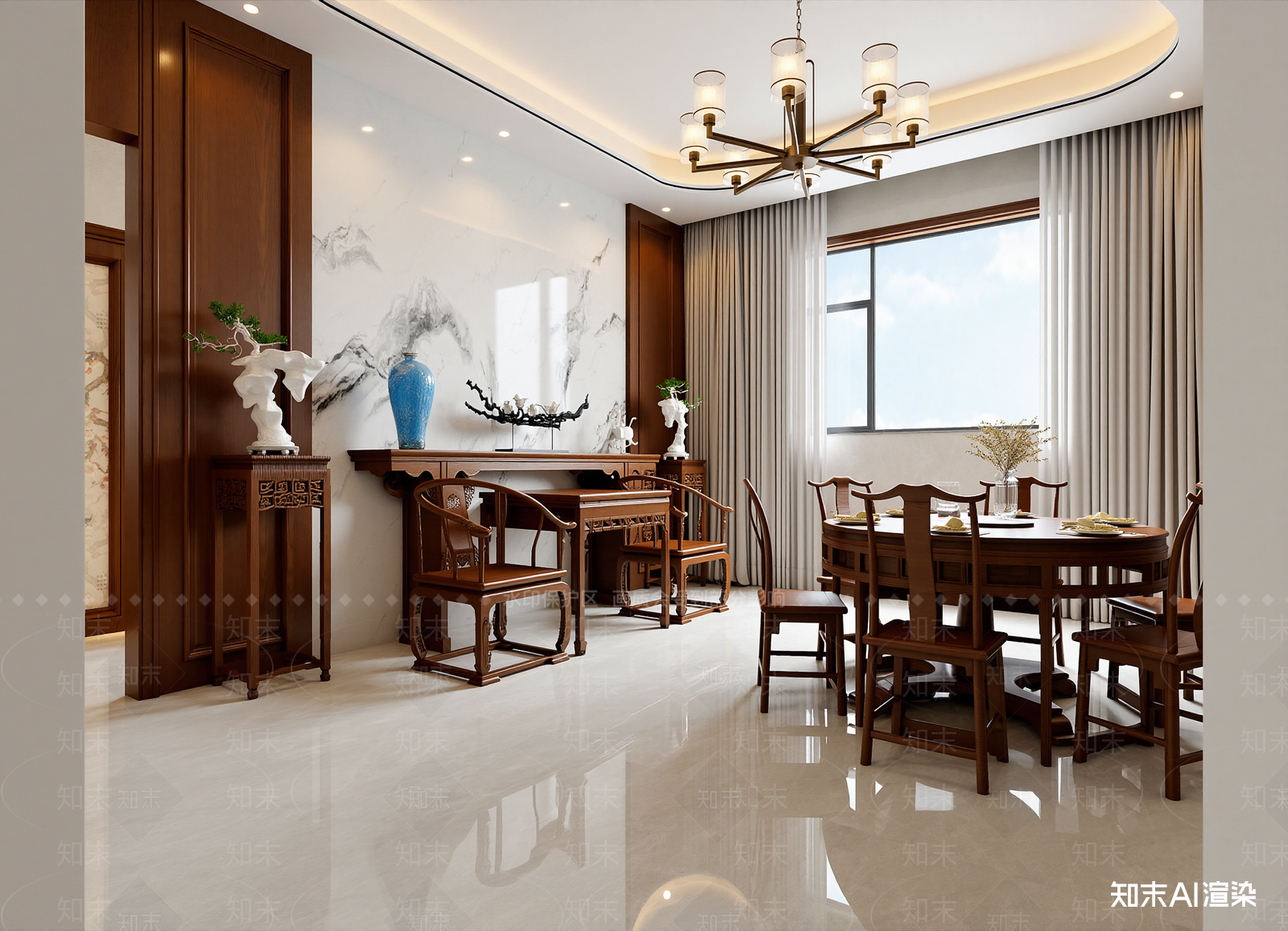 中式中餐厅3D模型下载【ID:1214728412】