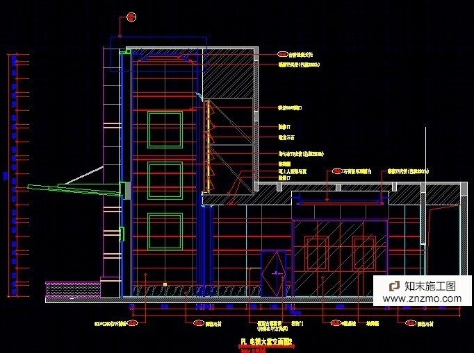深圳知名公司电梯大堂施工图cad施工图下载【ID:36922367】