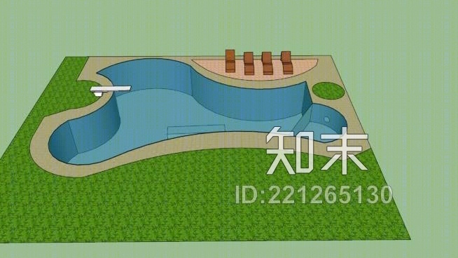 游泳池SU模型下载【ID:221265130】