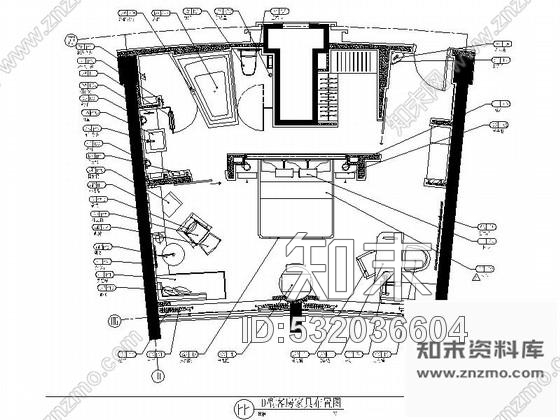 施工图北京豪华酒店D户型客房装修施工图施工图下载【ID:532036604】
