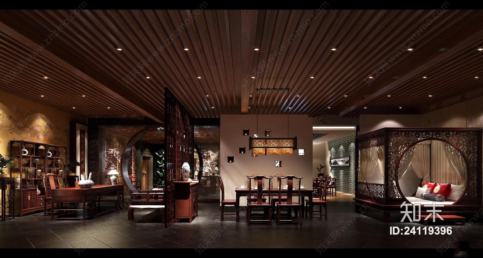 现代明清家具展厅体验馆3D模型下载【ID:24119396】