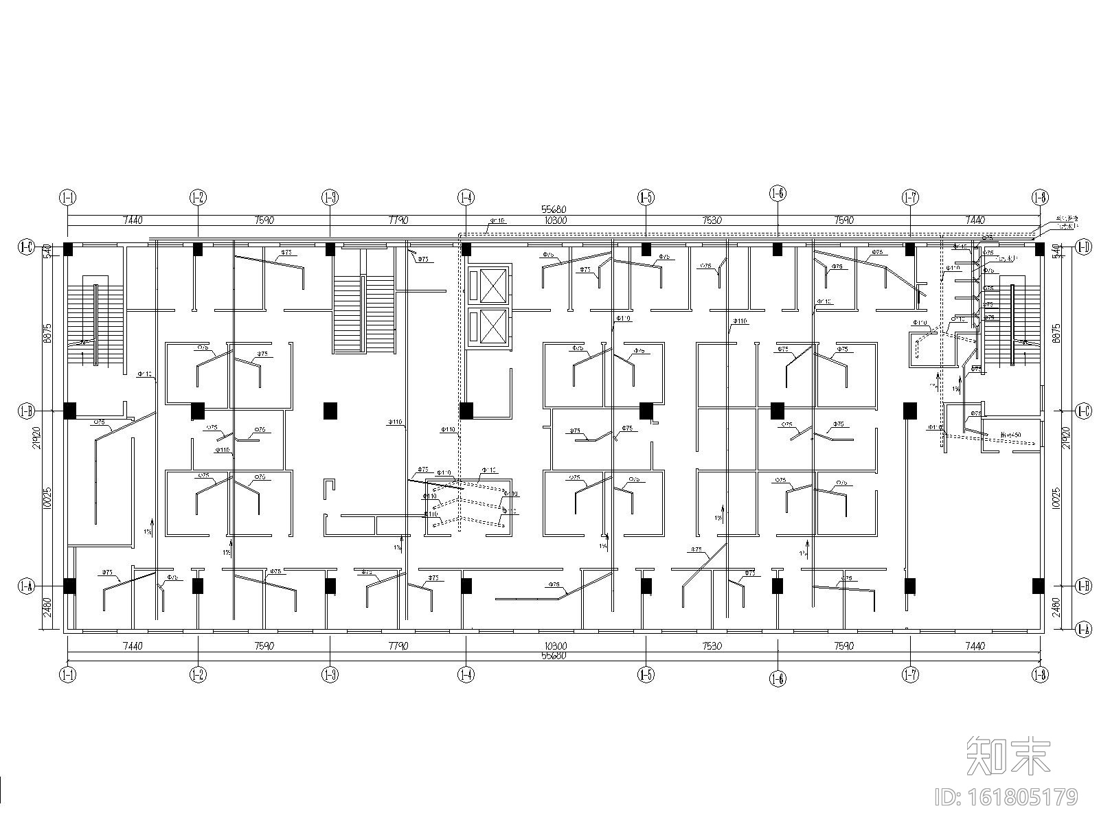 现代洗浴会所足疗馆空间设计施工图cad施工图下载【ID:161805179】