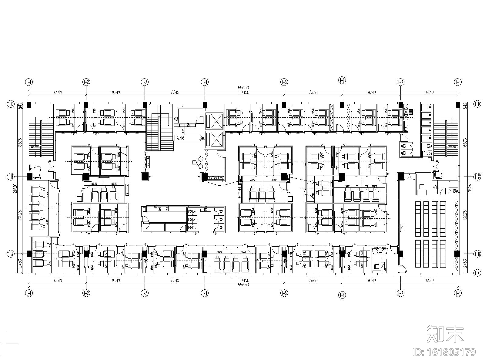 现代洗浴会所足疗馆空间设计施工图cad施工图下载【ID:161805179】