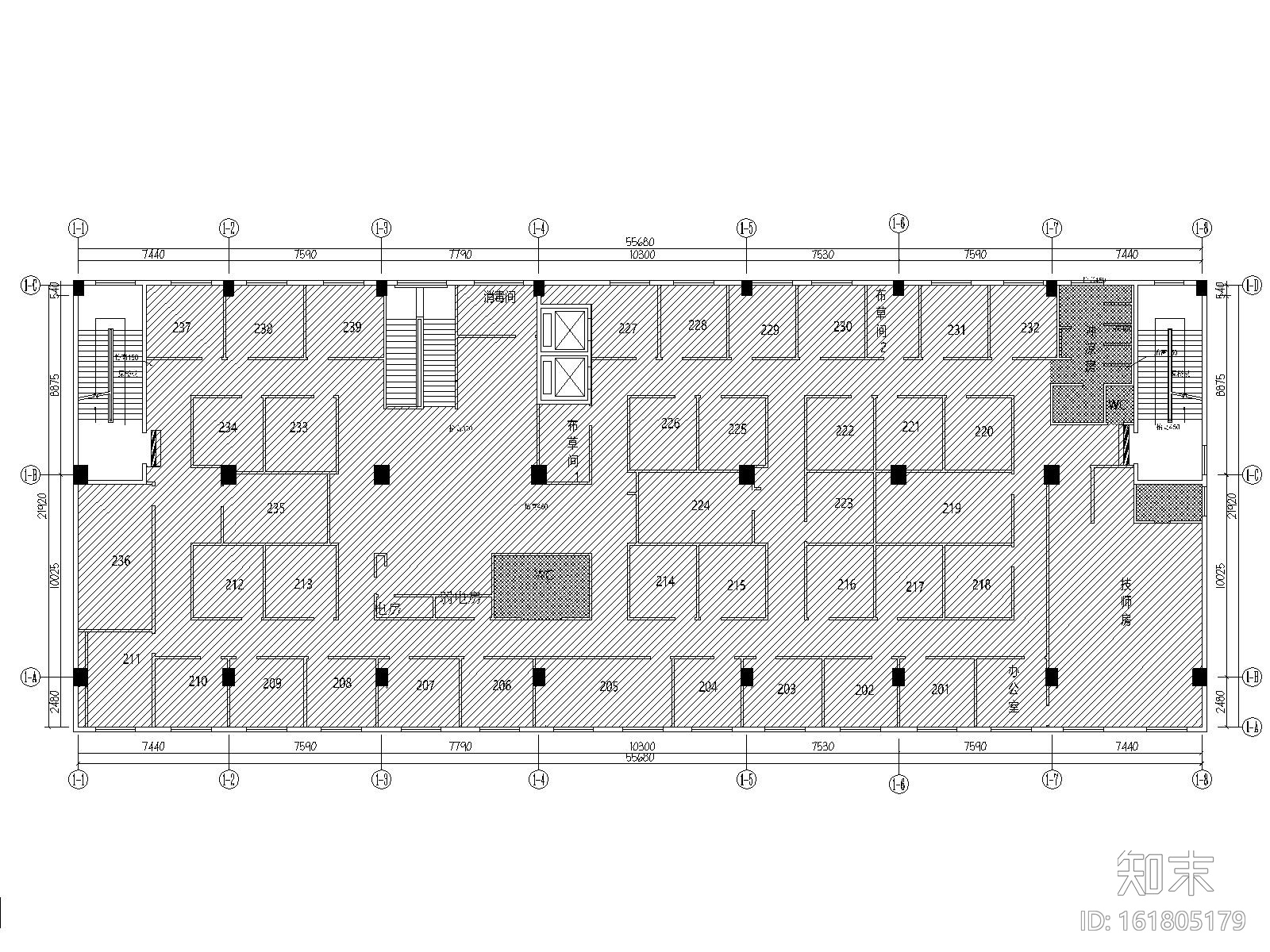 现代洗浴会所足疗馆空间设计施工图cad施工图下载【ID:161805179】