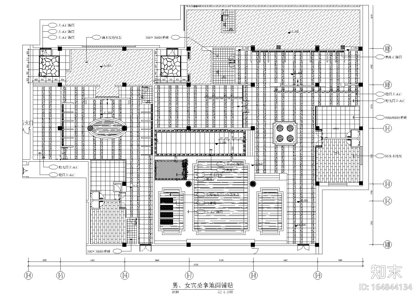 [河南]桑拿足疗洗浴中心休闲会所设计施工图cad施工图下载【ID:164844134】