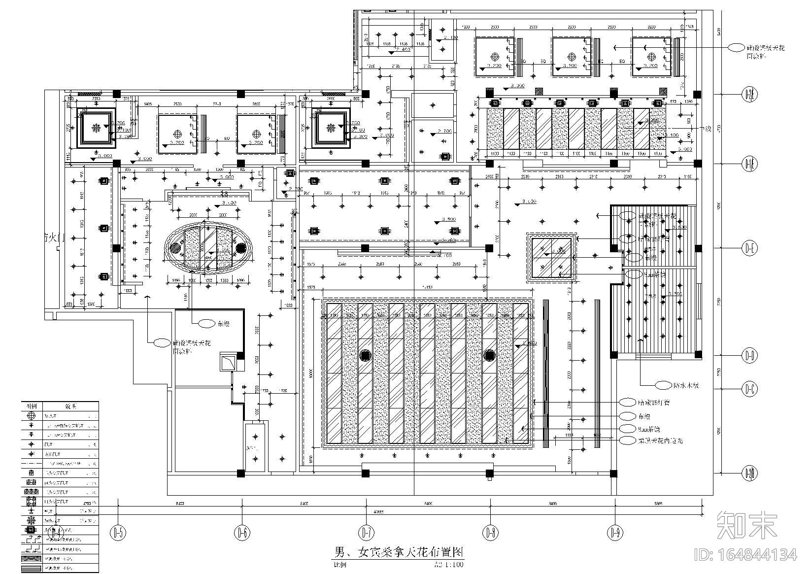 [河南]桑拿足疗洗浴中心休闲会所设计施工图cad施工图下载【ID:164844134】