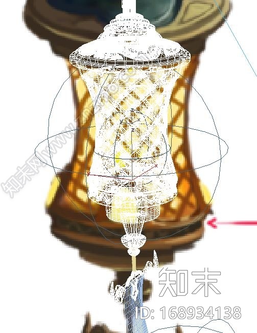 古代青铜灯笼CG模型下载【ID:168934138】