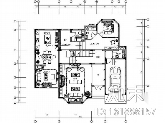 [武汉]法兰西田园风情独栋双层别墅装修施工图cad施工图下载【ID:161886157】