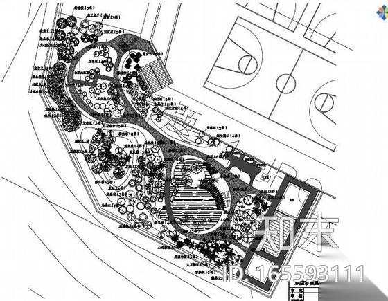 东莞某中学景观改扩建工程园绿化施工图cad施工图下载【ID:165593111】