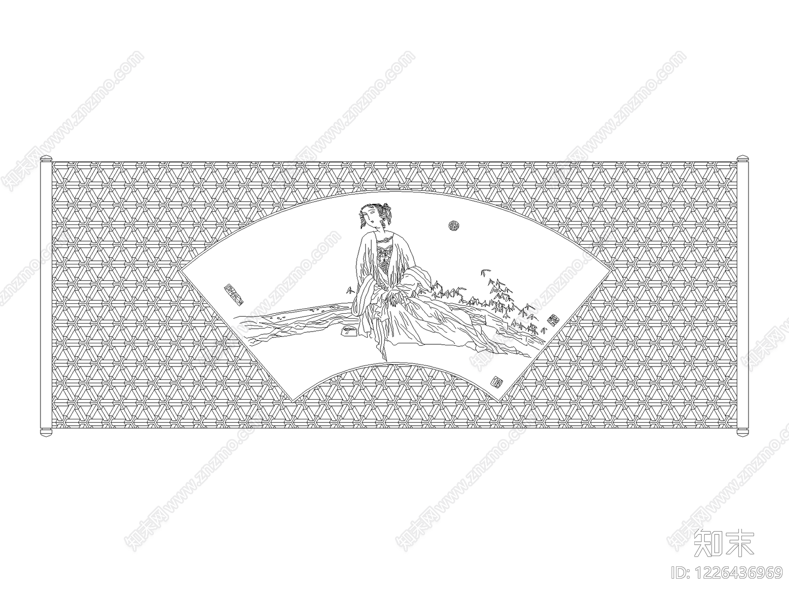 中国风模块集cad施工图下载【ID:1226436969】