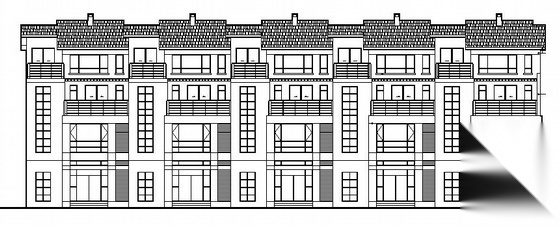 某四层联体别墅建筑施工图施工图下载【ID:149918138】